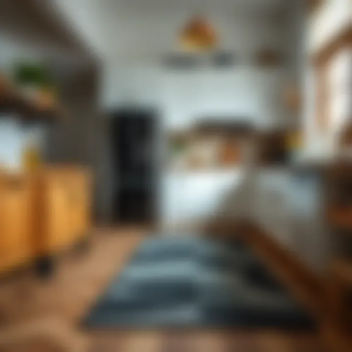 Eco-friendly rubber kitchen runner rug in a contemporary setting