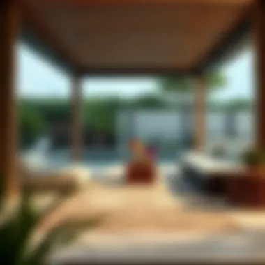 Contemporary Design of Outdoor Runner Rug Contemporary outdoor runner rug on a pool deck