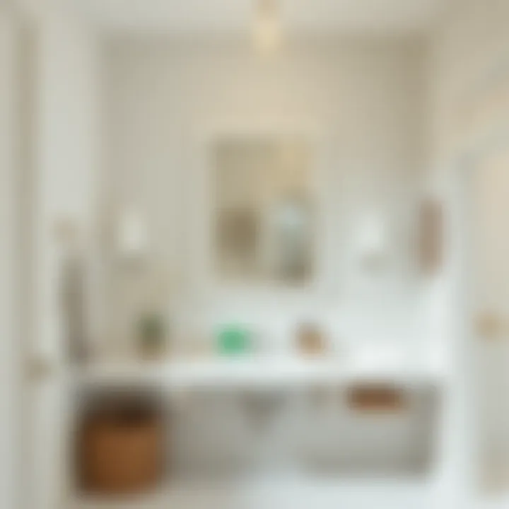 Organizational Harmony in Bathroom Spaces A beautifully organized bathroom featuring a single mirror medicine cabinet