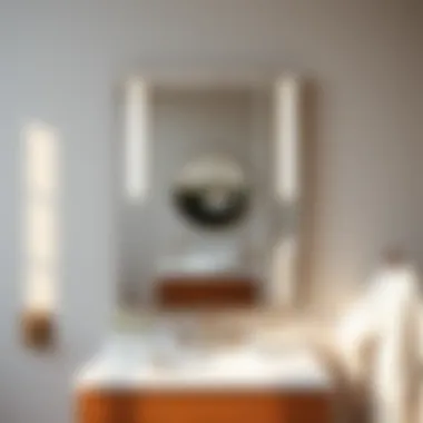 Elegant Reflection in Modern Interiors Elegant single mirror medicine cabinet reflecting a stylish bathroom design