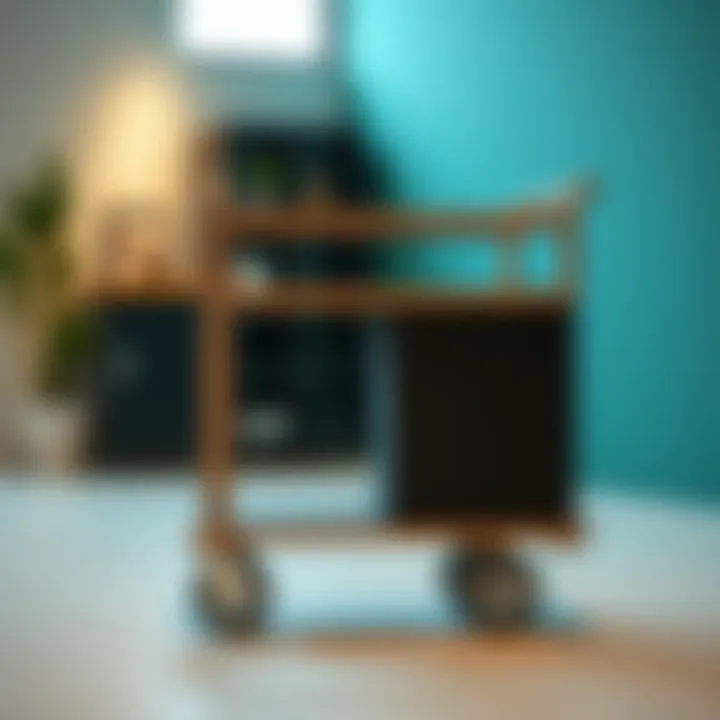 Ergonomic furniture trolley showcasing design and functionality