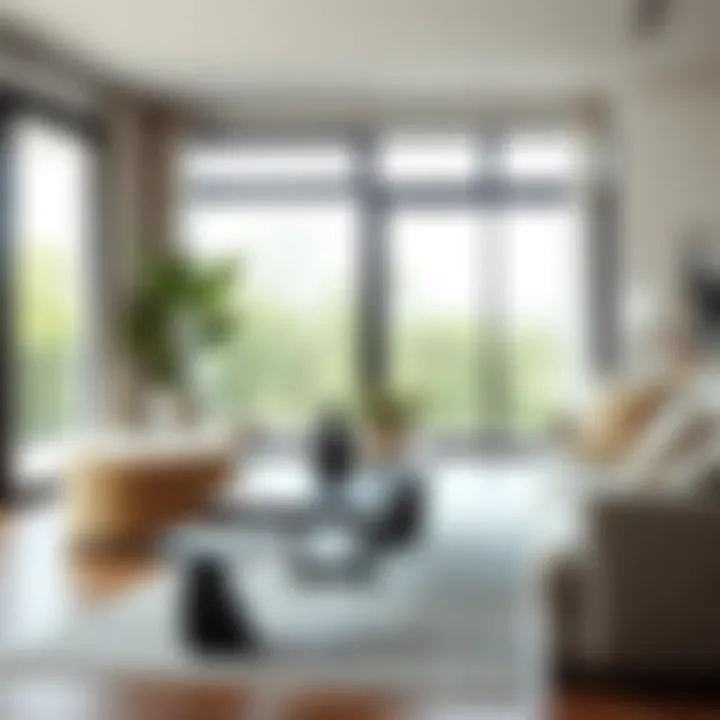 Elegant folding table in a modern living room setting