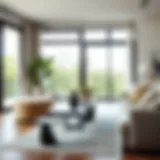 Modern Elegance: Folding Tables in Living Spaces Elegant folding table in a modern living room setting