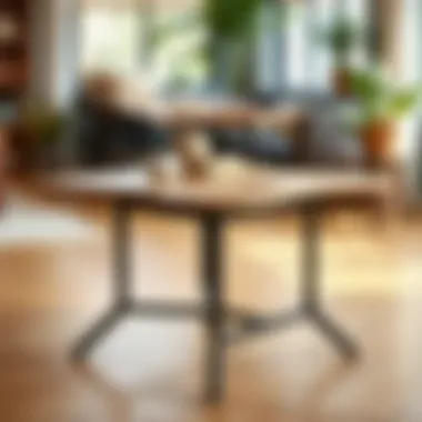 Stylish folding table with various material finishes