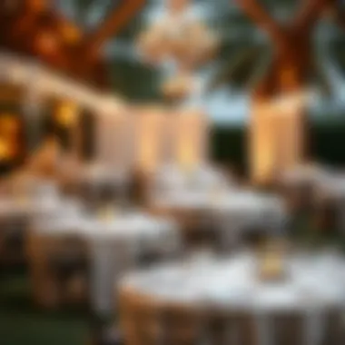 Folding table setup for a formal outdoor event