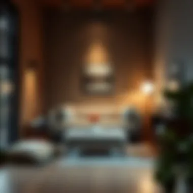 Cozy reading nook with an ottoman and a single couch