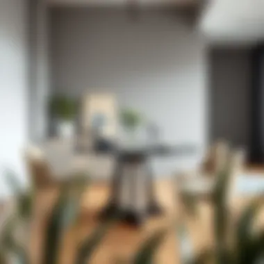 Modern Elegance: Round Dining Table in Contemporary Space Stylish four-seater round dining table set in a modern dining room