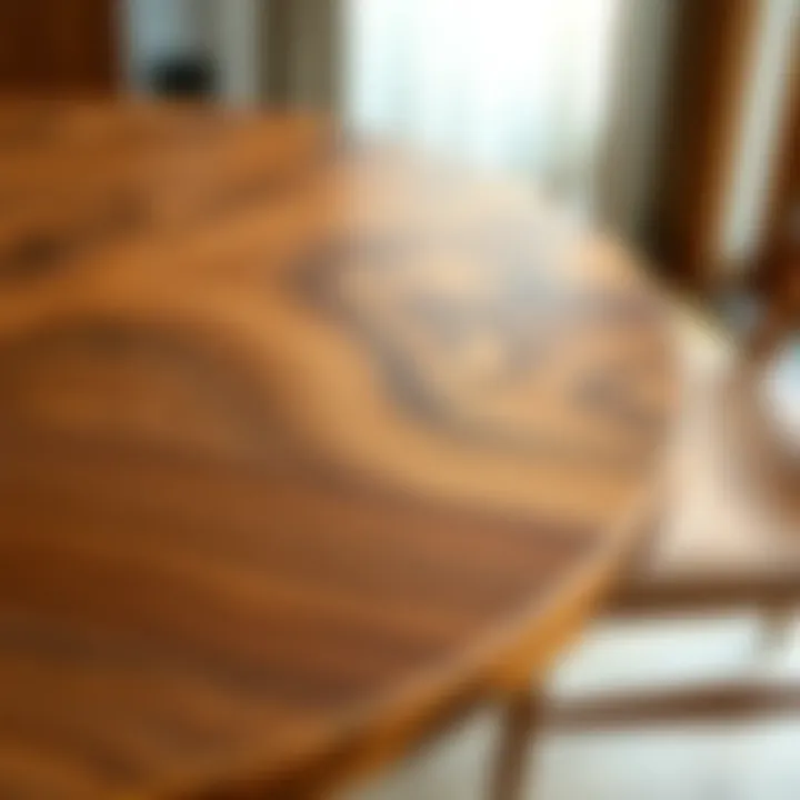 Refined Craftsmanship: The Beauty of Wood in Design Close-up of a round dining table showcasing intricate wood grain