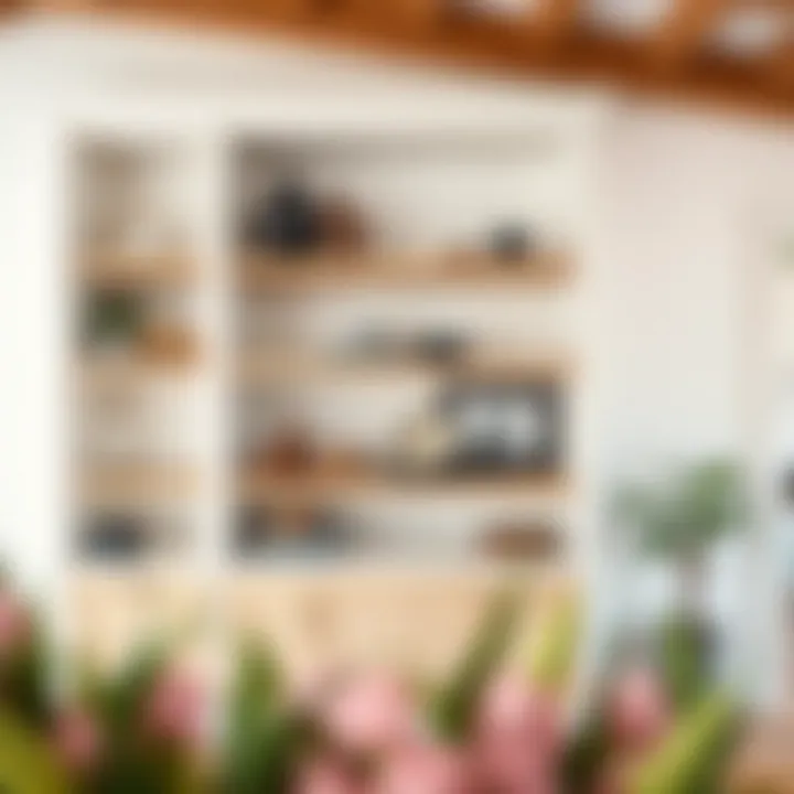 Elegant White-Stained Oak Shelves Elegant white-stained oak shelves showcasing decorative items