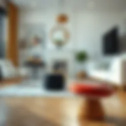 Artistic representation of a toadstool stool in a modern living space