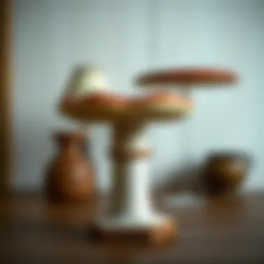 Historical depiction of toadstool stools in traditional interiors