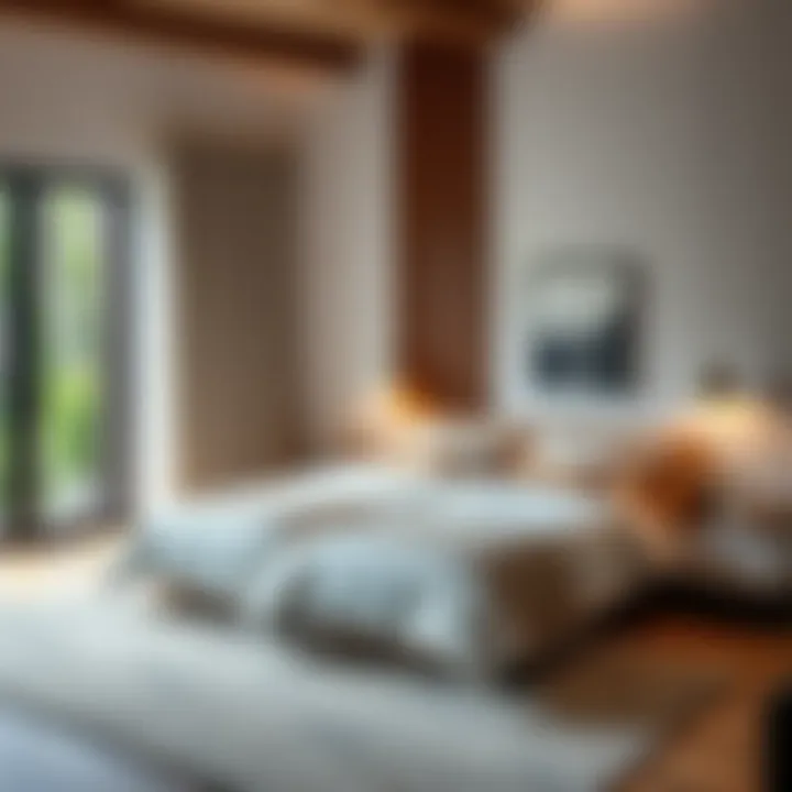 Chic Modern Bedroom Design Modern bedroom featuring chic twin beds that convert into a king