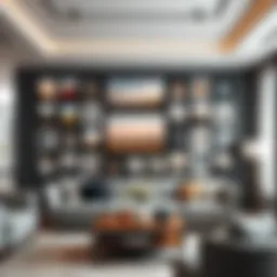 Montage of personal photographs displayed as wall art in a modern living room