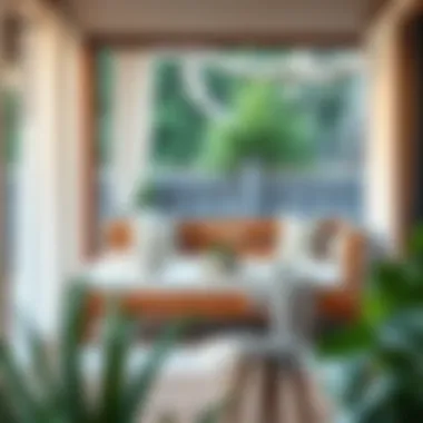 Stylishly arranged twin log bed in a serene outdoor environment