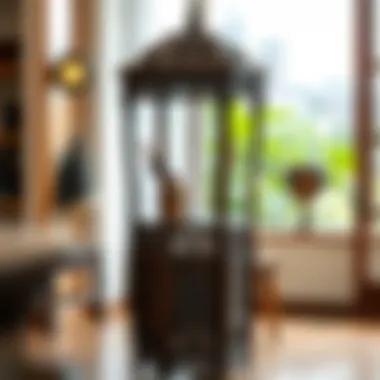 Timeless Craftsmanship: The Wooden Umbrella Stand Classic wooden umbrella stand with intricate carvings