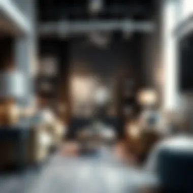 An arrangement of various furniture pieces around a 36-inch wide chest in a commercial space, demonstrating its versatility.