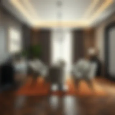 Contemporary dining room featuring stylish chairs