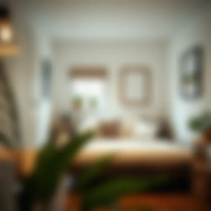 Stylishly decorated pull-out futon bed in a compact space