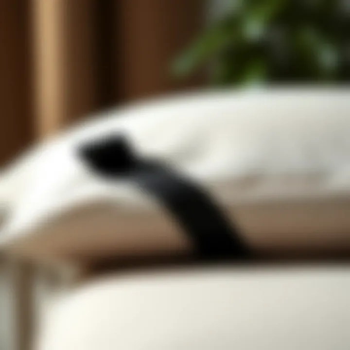 Close-up of Velcro fastening on outdoor cushion