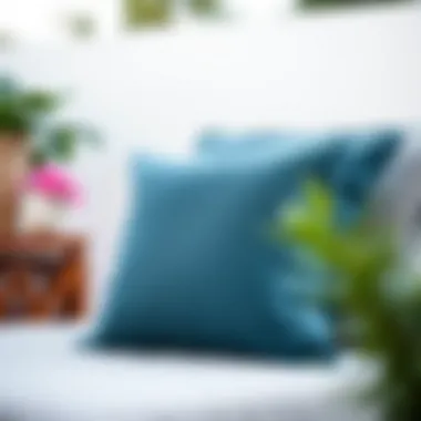 Outdoor cushions secured with Velcro on a patio lounge chair