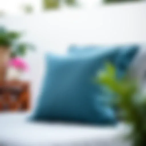 Outdoor cushions secured with Velcro on a patio lounge chair