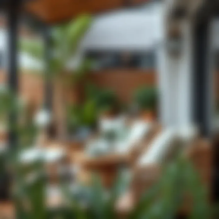 Stylish outdoor seating arrangement with Velcro-secured cushions