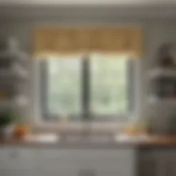 Elegant kitchen window valance in a modern setting