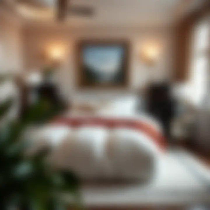 Stylish living space featuring a weighted duvet insert as a centerpiece