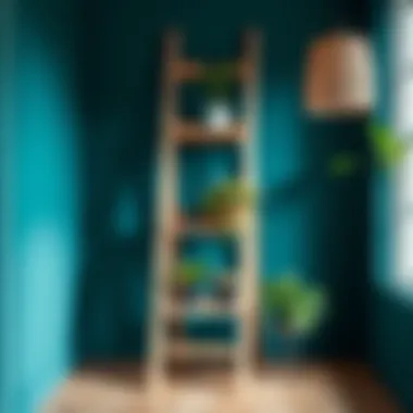 Customized wood plant stand ladder featuring unique paint and design