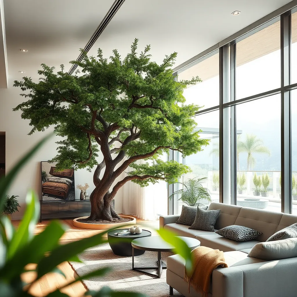 Enhancing Indoor Spaces with Large Trees